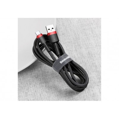 Кабель USB BASEUS Cafule, USB - Type-C, 3A, 1 м, красный+черный Кабель USB BASEUS Cafule, USB - Type-C, 3A, 1 м, красный+черный
