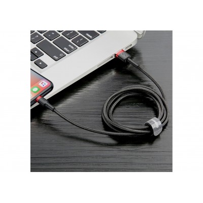 Кабель USB BASEUS Cafule, USB - Lightning, 1.5А, 2 м, красный+черный Кабель USB BASEUS Cafule, USB - Lightning, 1.5А, 2 м, красный+черный