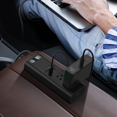 Автомобильный инвертор BASEUS In-car Inverter US/JP, черный, 150W Автомобильный инвертор BASEUS In-car Inverter US/JP, черный, 150W