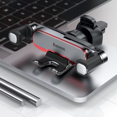 Автомобильный держатель BASEUS Mr Hui Gravity, серебристый, на воздуховод Автомобильный держатель BASEUS Mr Hui Gravity, серебристый, на воздуховод