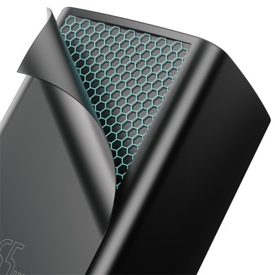 Зарядное устройство BASEUS GaN2 Lite Quick Charger 2*USB-C, 3A, 65W, черный Зарядное устройство BASEUS GaN2 Lite Quick Charger 2*USB-C, 3A, 65W, черный