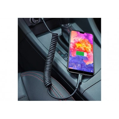 Кабель USB BASEUS Fish eye Spring, USB - Type-C, 2А, 1 м, черный, пружинный Кабель USB BASEUS Fish eye Spring, USB - Type-C, 2А, 1 м, черный, пружинный