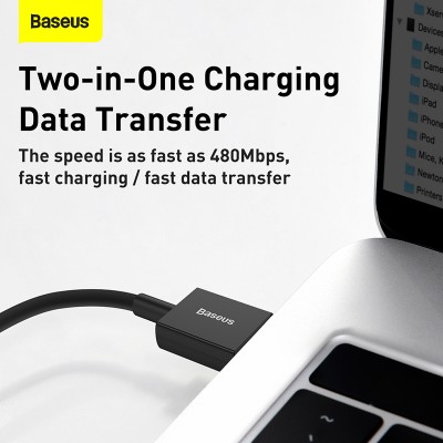 Кабель USB BASEUS Superior Series Fast Charging, USB - Type-C, 66W, 2 м, черный Кабель USB BASEUS Superior Series Fast Charging, USB - Type-C, 66W, 2 м, черный