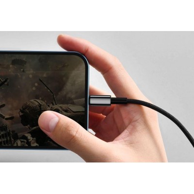 Кабель USB BASEUS Tungsten Gold Fast Charging, USB - Lightning, 2.4А, 1 м, черный Кабель USB BASEUS Tungsten Gold Fast Charging, USB - Lightning, 2.4А, 1 м, черный