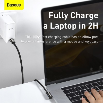 Кабель USB-C BASEUS Legend Series Elbow, Type-C - Type-C, 100W, 2 м, черный Кабель USB-C BASEUS Legend Series Elbow, Type-C - Type-C, 100W, 2 м, черный