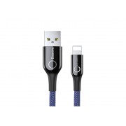 Кабель USB BASEUS C-shaped Light, USB - Lightning, 2.4А, 1 м, синий, интеллектуальный