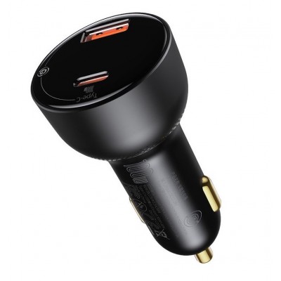 Автомобильное зарядное устройство BASEUS Superme Digital Display, USB+USB-C + Кабель Type-C-Type-C, 5A, черный Автомобильное зарядное устройство BASEUS Superme Digital Display, USB+USB-C + Кабель Type-C-Type-C, 5A, черный
