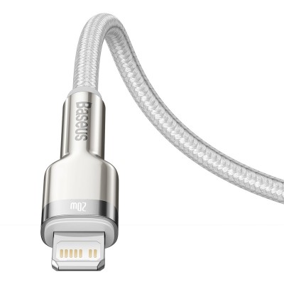 Кабель USB-C BASEUS Cafule Series Metal, Type-C - Lightning, 20W, 2 м, белый Кабель USB-C BASEUS Cafule Series Metal, Type-C - Lightning, 20W, 2 м, белый