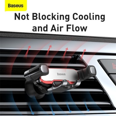Автомобильный держатель BASEUS Mr Hui Gravity, серебристый, на воздуховод Автомобильный держатель BASEUS Mr Hui Gravity, серебристый, на воздуховод