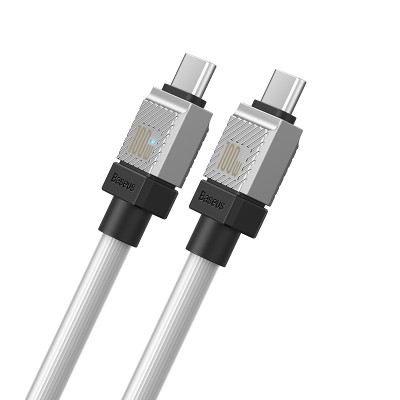 Кабель USB-C BASEUS CoolPlay Series Fast Charging, Type-C - Type-C, 100W, 2 м, белый Кабель USB-C BASEUS CoolPlay Series Fast Charging, Type-C - Type-C, 100W, 2 м, белый