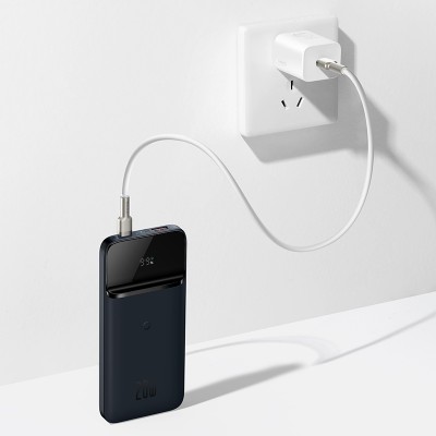 Портативный аккумулятор BASEUS Magnetic Wireless Fast Charging 20W, 2.4A, 10000 мА⋅ч, синий, с беспроводной зарядкой Портативный аккумулятор BASEUS Magnetic Wireless Fast Charging 20W, 2.4A, 10000 мА⋅ч, синий, с беспроводной зарядкой