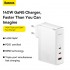 Зарядное устройство BASEUS GaN5 Pro Fast Charger USB+2*USB-C + Кабель Type-C-Type-C, 5A, 140W, белый Зарядное устройство BASEUS GaN5 Pro Fast Charger USB+2*USB-C + Кабель Type-C-Type-C, 5A, 140W, белый