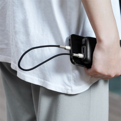 Кабель USB-C BASEUS Cafule Series Metal, Type-C - Lightning, 20W, 25 см, черный Кабель USB-C BASEUS Cafule Series Metal, Type-C - Lightning, 20W, 25 см, черный