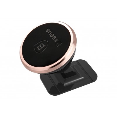 Автомобильный держатель BASEUS 360-degree Rotation, магнитный, розовое золото, на клею Автомобильный держатель BASEUS 360-degree Rotation, магнитный, розовое золото, на клею