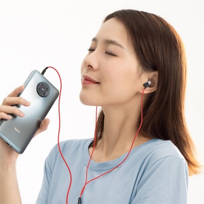 Проводные наушники BASEUS Encok H19, Jack 3.5mm, красный Проводные наушники BASEUS Encok H19, Jack 3.5mm, красный