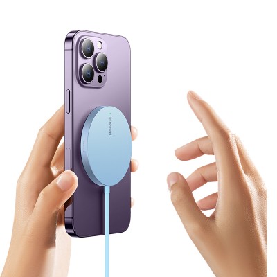 Беспроводное зарядное устройство BASEUS Simple Mini3 Magnetic Wireless Charger + Кабель Type-C, 2A, 15W, синий Беспроводное зарядное устройство BASEUS Simple Mini3 Magnetic Wireless Charger + Кабель Type-C, 2A, 15W, синий