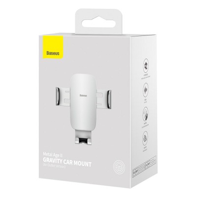 Автомобильный держатель BASEUS Metal AgeⅡ, серебристый, на воздуховод Автомобильный держатель BASEUS Metal AgeⅡ, серебристый, на воздуховод