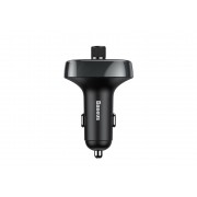 FM - Трансмиттер BASEUS T typed S-09, 2*USB, 3.4A, тусклый, дисплей + Bluetooth, FM, SD/TF