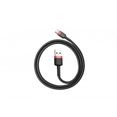 Кабель USB BASEUS Cafule, USB - Type-C, 3A, 0,5 м, красный+черный Кабель USB BASEUS Cafule, USB - Type-C, 3A, 0,5 м, красный+черный