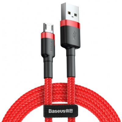 Кабель USB BASEUS Cafule, USB - MicroUSB, 1.5А, 2 м, красный+красный Кабель USB BASEUS Cafule, USB - MicroUSB, 1.5А, 2 м, красный+красный