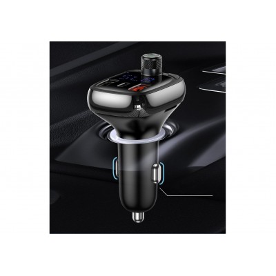 FM - Трансмиттер BASEUS T Shaped S-13, 2*USB+USB-C, черный, дисплей, TF FM - Трансмиттер BASEUS T Shaped S-13, 2*USB+USB-C, черный, дисплей, TF