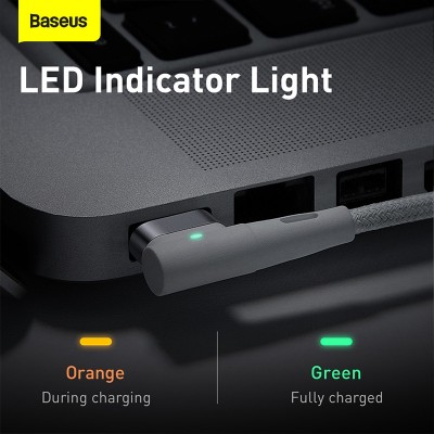 Кабель USB-C BASEUS Zinc Magnetic Series iP Laptop, Type-C - L-shaped, 60W, 2 м, белый Кабель USB-C BASEUS Zinc Magnetic Series iP Laptop, Type-C - L-shaped, 60W, 2 м, белый