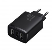 Зарядное устройство BASEUS Compact Charger 3U 3*USB, 3.4A, 17W, черный