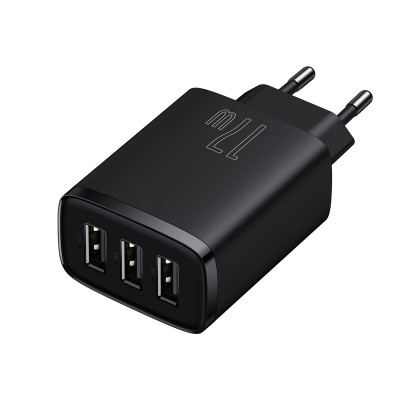 Зарядное устройство BASEUS Compact Charger 3U 3*USB, 3.4A, 17W, черный Зарядное устройство BASEUS Compact Charger 3U 3*USB, 3.4A, 17W, черный