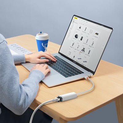 Переходник/Адаптер BASEUS Lite Series Ethernet Adapter, Type-C - RJ45 (100Mbps), белый Переходник/Адаптер BASEUS Lite Series Ethernet Adapter, Type-C - RJ45 (100Mbps), белый