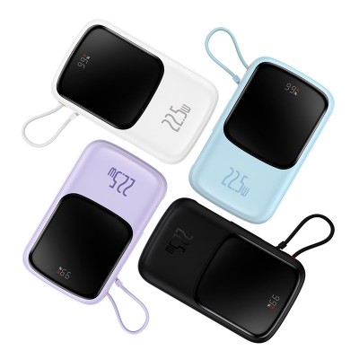 Портативный аккумулятор BASEUS Qpow Pro Digital Display Fast Charge 22.5W Type-C Edition, 3A, 10000 мА⋅ч, черный, с кабе Портативный аккумулятор BASEUS Qpow Pro Digital Display Fast Charge 22.5W Type-C Edition, 3A, 10000 мА⋅ч, черный, с кабе