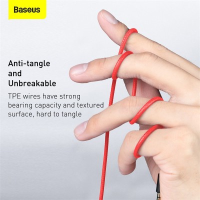 Проводные наушники BASEUS Encok H19, Jack 3.5mm, красный Проводные наушники BASEUS Encok H19, Jack 3.5mm, красный