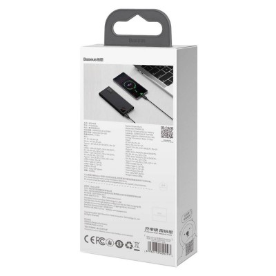 Портативный аккумулятор BASEUS Adaman Metal Digital Display, 3A, 10000 мА⋅ч, черный, 22.5W быстрая зарядка, дисплей Портативный аккумулятор BASEUS Adaman Metal Digital Display, 3A, 10000 мА⋅ч, черный, 22.5W быстрая зарядка, дисплей