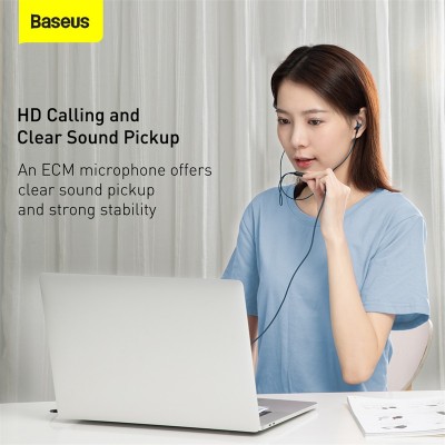 Проводные наушники BASEUS Encok H19, Jack 3.5mm, синий Проводные наушники BASEUS Encok H19, Jack 3.5mm, синий