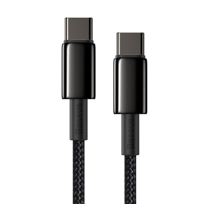 Кабель USB-C BASEUS Tungsten Gold, Type-C - Type-C, 5A, 2 м, черный Кабель USB-C BASEUS Tungsten Gold, Type-C - Type-C, 5A, 2 м, черный
