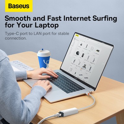 Переходник/Адаптер BASEUS Lite Series Ethernet Adapter, Type-C - RJ45 (100Mbps), белый Переходник/Адаптер BASEUS Lite Series Ethernet Adapter, Type-C - RJ45 (100Mbps), белый