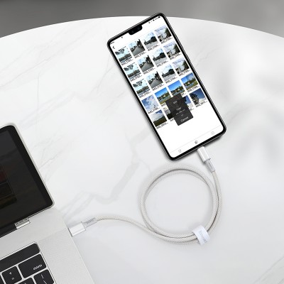 Кабель USB-C BASEUS High Density Braided, Type-C - Type-C, 5A, 1 м, белый Кабель USB-C BASEUS High Density Braided, Type-C - Type-C, 5A, 1 м, белый