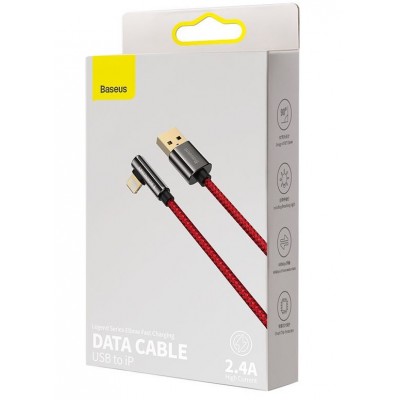 Кабель USB BASEUS Legend Series Elbow, USB - Lightning, 2.4А, 2 м, красный Кабель USB BASEUS Legend Series Elbow, USB - Lightning, 2.4А, 2 м, красный