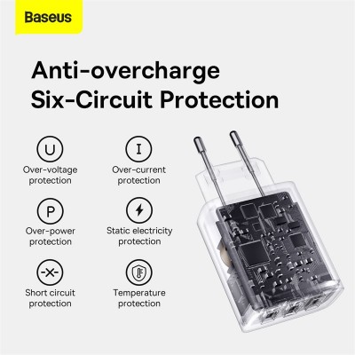 Зарядное устройство BASEUS Compact Charger 3U 3*USB, 3.4A, 17W, черный Зарядное устройство BASEUS Compact Charger 3U 3*USB, 3.4A, 17W, черный