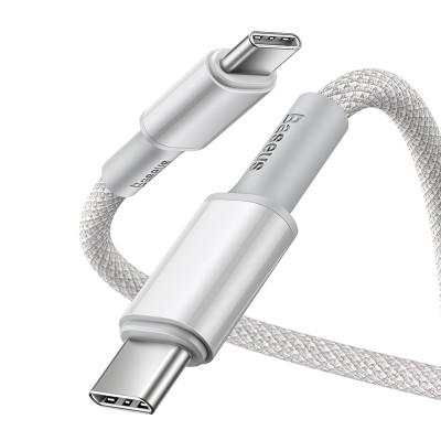 Кабель USB-C BASEUS High Density Braided, Type-C - Type-C, 5A, 1 м, белый Кабель USB-C BASEUS High Density Braided, Type-C - Type-C, 5A, 1 м, белый