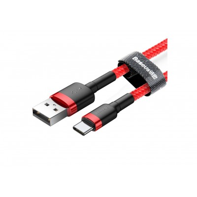 Кабель USB BASEUS Cafule, USB - Type-C, 2А, 2 м, красный+красный Кабель USB BASEUS Cafule, USB - Type-C, 2А, 2 м, красный+красный