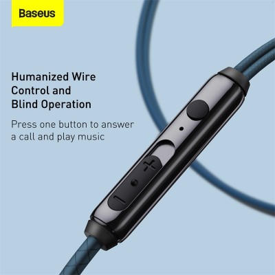 Проводные наушники BASEUS Encok H19, Jack 3.5mm, синий Проводные наушники BASEUS Encok H19, Jack 3.5mm, синий