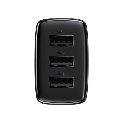 Зарядное устройство BASEUS Compact Charger 3U 3*USB, 3.4A, 17W, черный Зарядное устройство BASEUS Compact Charger 3U 3*USB, 3.4A, 17W, черный
