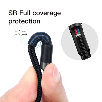 Кабель USB-C BASEUS Cafule, Type-C - Type-C, 3A, 1 м, серый+черный Кабель USB-C BASEUS Cafule, Type-C - Type-C, 3A, 1 м, серый+черный