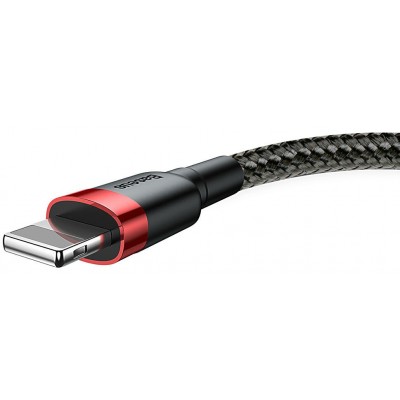 Кабель USB BASEUS Cafule, USB - Lightning, 2.4А, 1 м, красный+черный Кабель USB BASEUS Cafule, USB - Lightning, 2.4А, 1 м, красный+черный