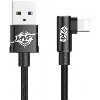 Кабель USB BASEUS MVP Elbow Type, USB - Lightning, 1.5А, 2 м, черный, угловой Кабель USB BASEUS MVP Elbow Type, USB - Lightning, 1.5А, 2 м, черный, угловой
