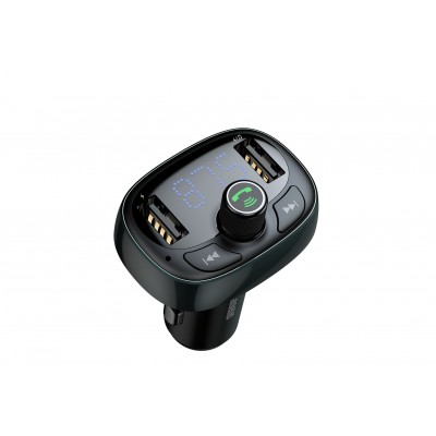 FM - Трансмиттер BASEUS T typed S-09, 2*USB, 3.4A, тусклый, дисплей + Bluetooth, FM, SD/TF FM - Трансмиттер BASEUS T typed S-09, 2*USB, 3.4A, тусклый, дисплей + Bluetooth, FM, SD/TF