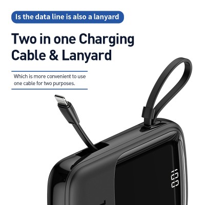 Портативный аккумулятор BASEUS Qpow, 3A, 10000 мА⋅ч, черный, с кабелем Lightning Портативный аккумулятор BASEUS Qpow, 3A, 10000 мА⋅ч, черный, с кабелем Lightning