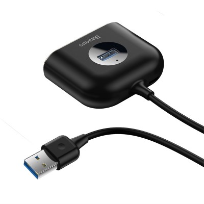 Переходник/Адаптер BASEUS Square round, USB3.0 - USB3.0 + 3xUSB2.0, 1 м, черный Переходник/Адаптер BASEUS Square round, USB3.0 - USB3.0 + 3xUSB2.0, 1 м, черный