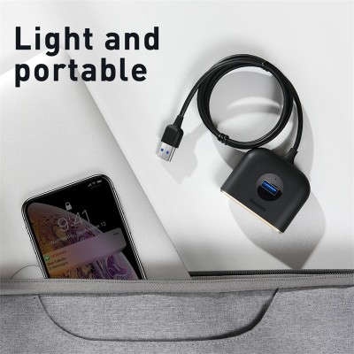 Переходник/Адаптер BASEUS Square round, USB3.0 - USB3.0 + 3xUSB2.0, 1 м, черный Переходник/Адаптер BASEUS Square round, USB3.0 - USB3.0 + 3xUSB2.0, 1 м, черный