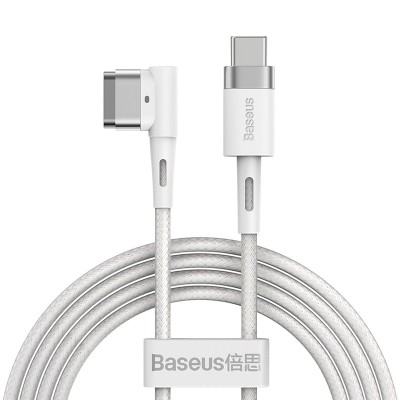 Кабель USB-C BASEUS Zinc Magnetic Series iP Laptop, Type-C - L-shaped, 60W, 2 м, белый Кабель USB-C BASEUS Zinc Magnetic Series iP Laptop, Type-C - L-shaped, 60W, 2 м, белый